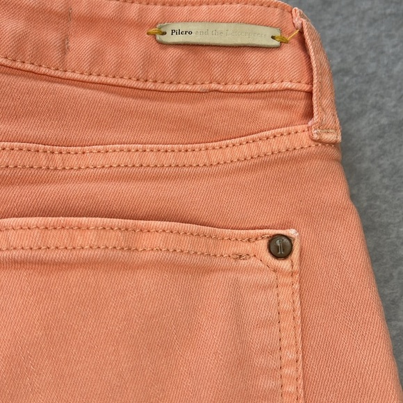 Pilcro Letterpress Anthropologie Peach Stet Crop Capri Denim Jeans Size 28 - Picture 9 of 14